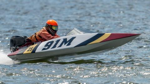 Multicolored runabout racing